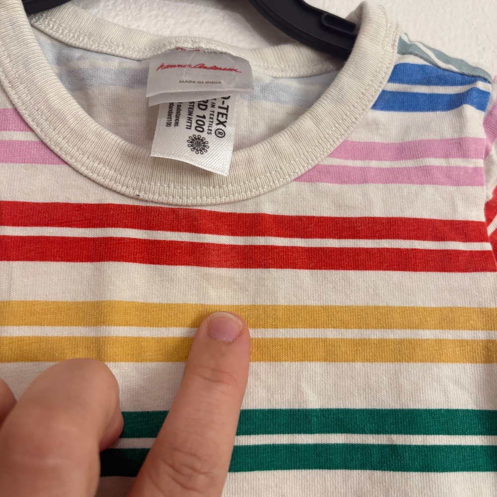 Hanna Andersson Kids Rainbow Stripe Short Sleeve Cotton Dress Multi-Color US 3T - Picture 4 of 6